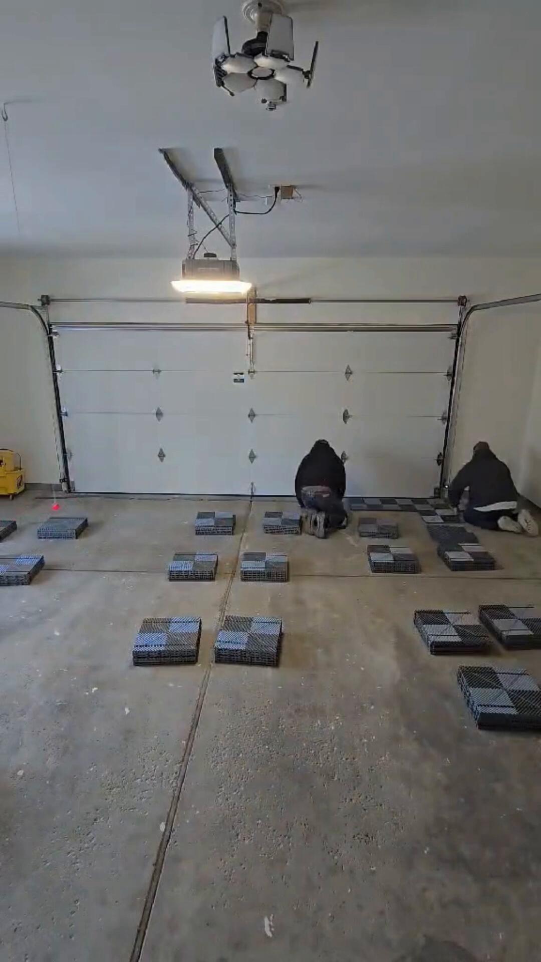 Swistrax flooring Insall in a garage